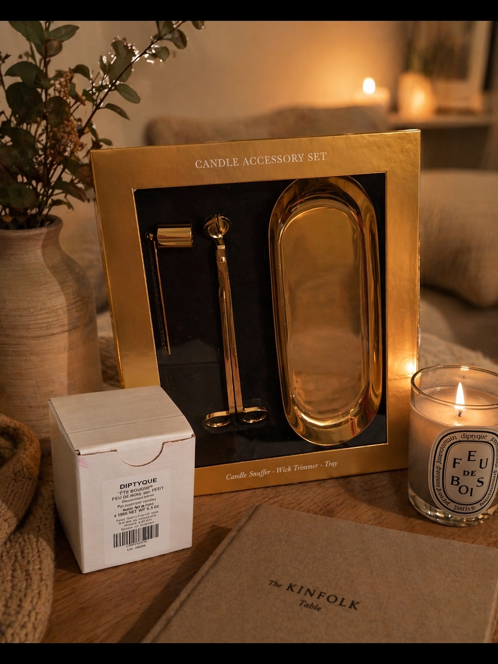 Gold Candle Accessory Set